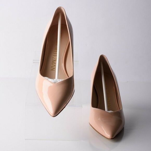 Stuart Weitzman Womens Anny 70 Pumps Heels Patent Leather Beige Nude 37 6.5 . - Picture 2 of 11